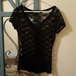 Lace short sleeve shirt